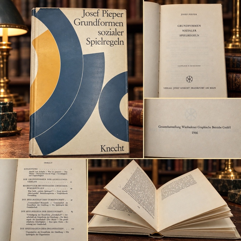 Josef Pieper Grundformen sozialer Spielregeln 1966 German Philosophy Book Knecht